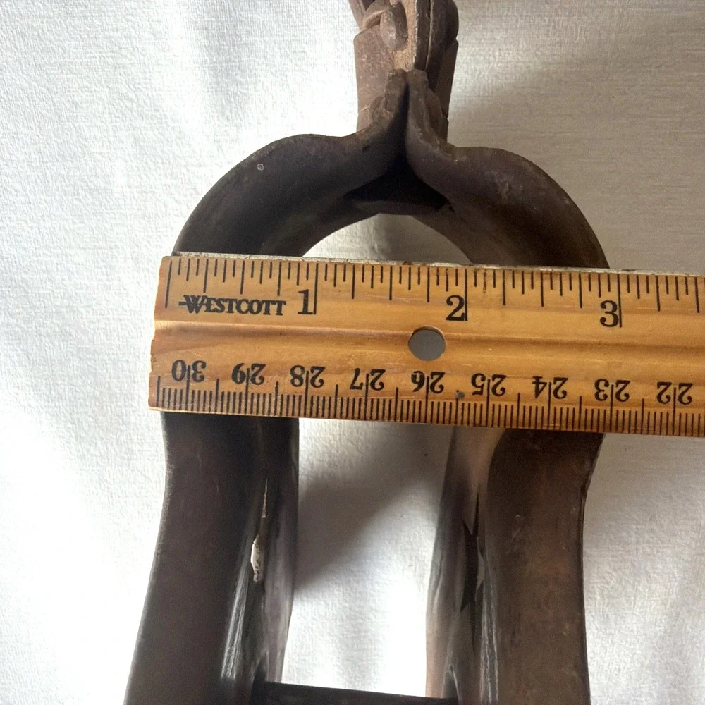 Vintage Primitive Cast Iron Starline Barn Swivel Pulley - Cottagecore Rustic